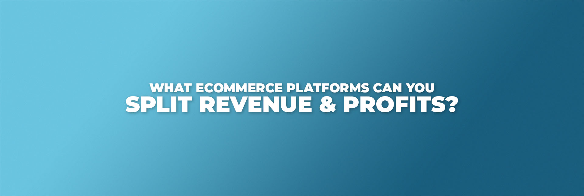 What eCommerce Platform Can You Split Revenue &#038; Profits