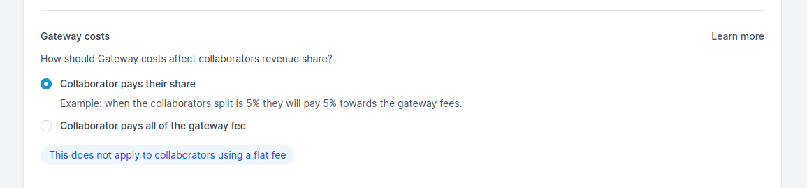 Gateway cost settings | CollabPay Documentation